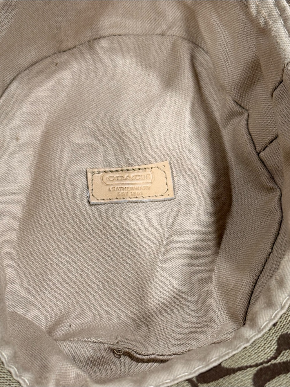 Y2K Vintage Coach Signature Monogram Canvas Bucket Hat Tan Brown Beige M/L - Picture 10 of 10